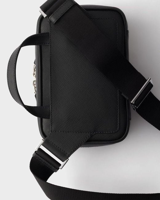 Prada Black Saffiano Leather Shoulder Bag for men