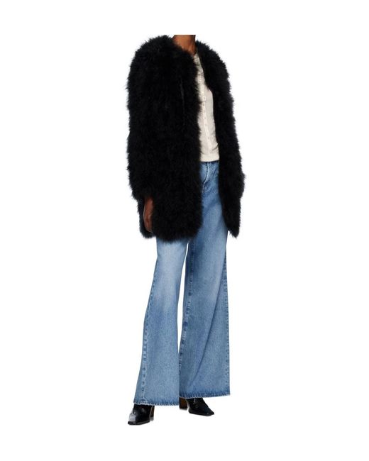 Yves Salomon Black Feather Jacket