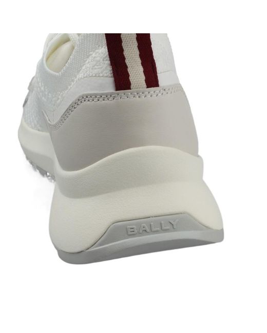 Bally Gray Outline Logo-Patch Sneakers for men