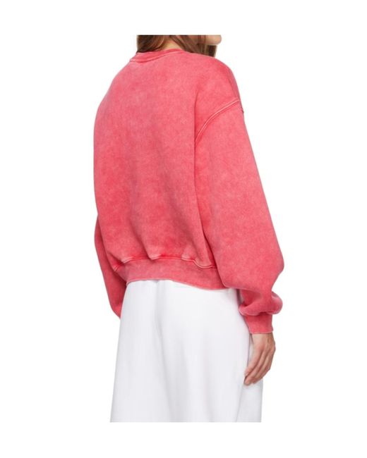 Alexander Wang Red Logo Flocked Faded Sweatshirt