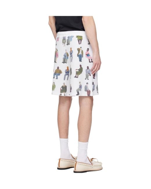 J.W. Anderson White Jw Anderson Waffle-Texture Drawstring Shorts for men