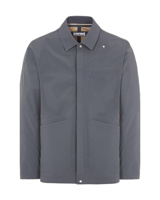 Stone Island Gray Snap Casual Jacket for men