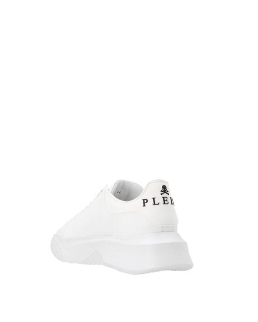 Philipp Plein White Platform Laced Casual Sneakers for men