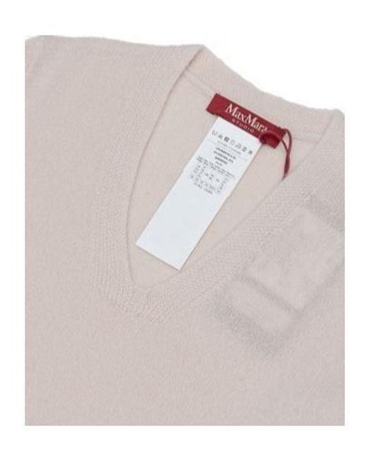 Max Mara White Long-Sleeved Sweater