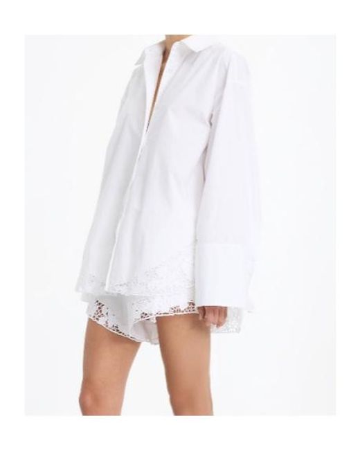 ROTATE BIRGER CHRISTENSEN White Oversized Lace Shirt