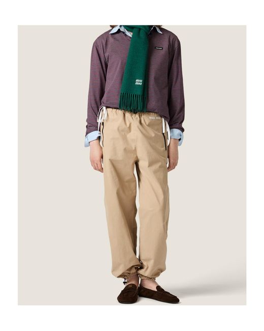 Miu Miu Natural Washed Gabardine Trousers