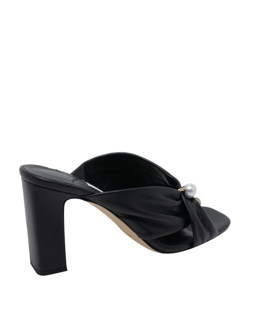 Jimmy Choo Black Rafi 85 Pearl Embellished Heeled Sandals