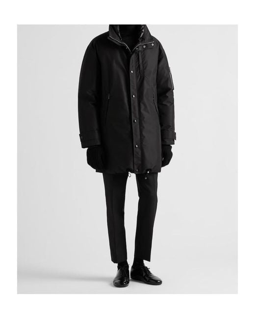 Prada Black High Neck Buttoned Coat for men