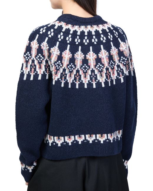 Loewe Blue Wool-Blend Fair Isle Sweater