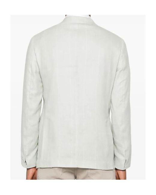 Eleventy White Double-Breasted Blazer for men