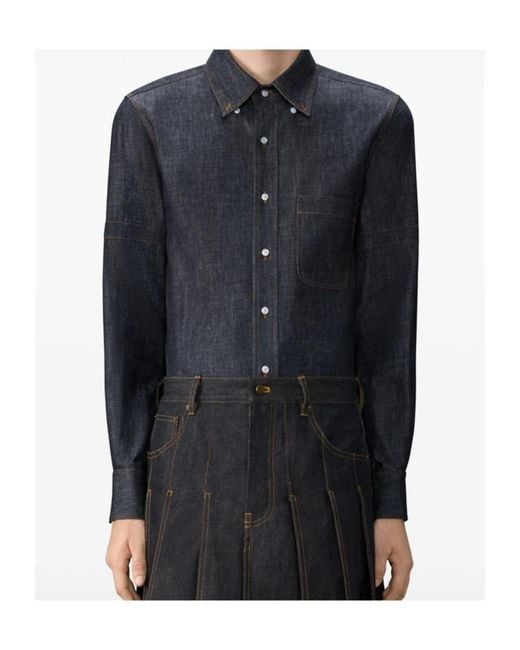 Thom Browne Blue Denim Shirt for men
