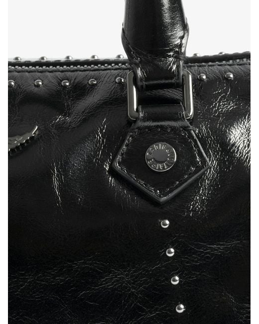 Zadig & Voltaire Black Sunny Xs Vibe Studed Top Handle Tote Bag