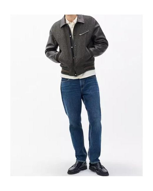 Rag & Bone Gray Jeremy British Wool Varsity Jacket for men