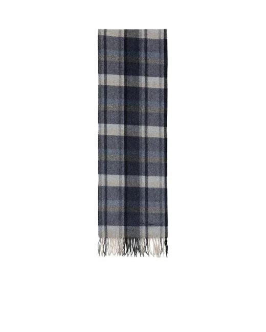 Ferragamo Blue Plaid Detail Scarf