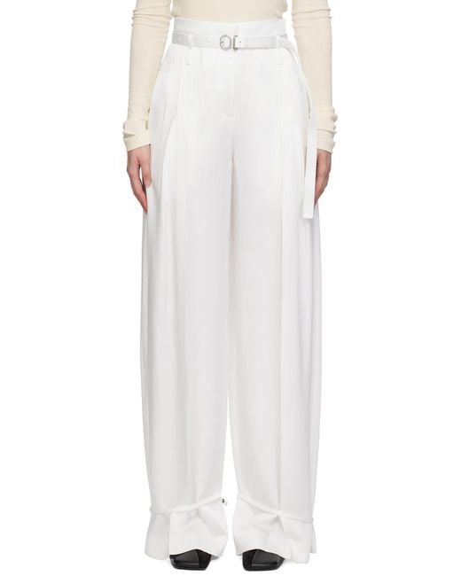Jil Sander Black Crepe Pleated Straight Trousers