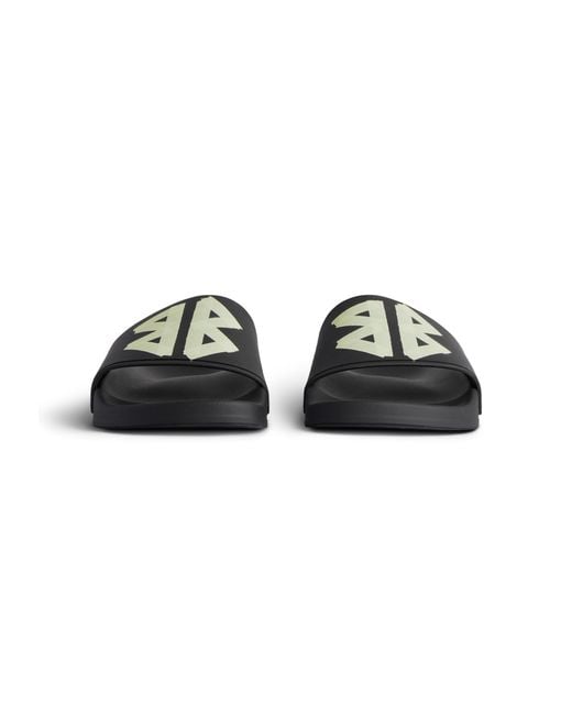 Balenciaga Black Bb Logo Pool Slide Sandals for men