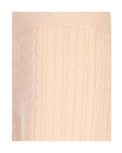 Agnona Natural Ribbed Knit Casual Trousers