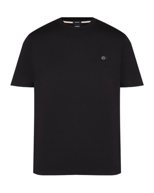 BOSS Men's Black Boss C-Taut 01 Logo Patch T-Shirt