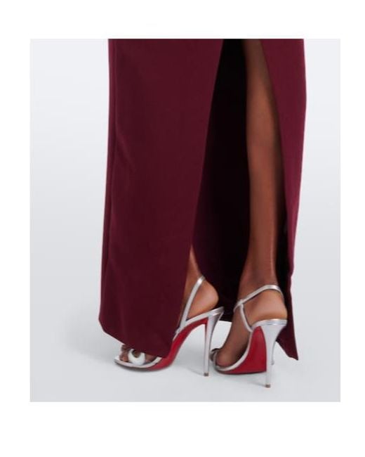 Roland Mouret Purple Scarf-Detail Bustier Gown