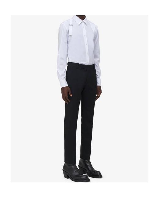 McQueen White Harnes Long Sleeved Shirt for men