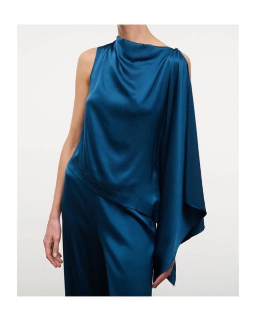 Staud Blue Silk Top
