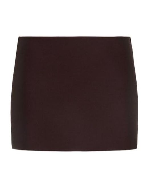 Khaite Brown Jett Wool Blend Mini Skirt
