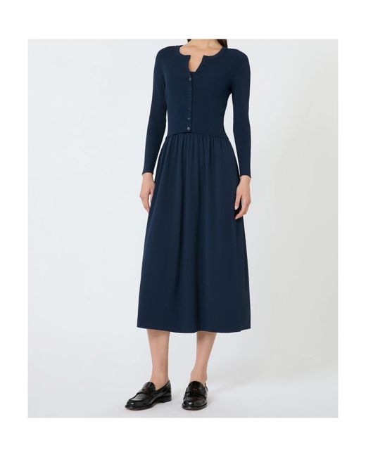 Weekend by Maxmara Blue Long Viscose Yarn Dress