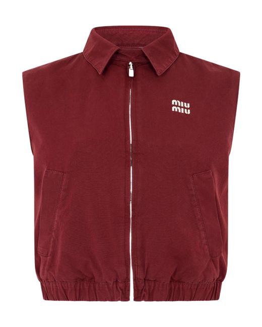 Miu Miu Collared Sleeveless Vest