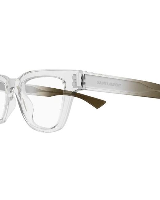 Saint Laurent White Eyewear Jacques Optical Glasses for men