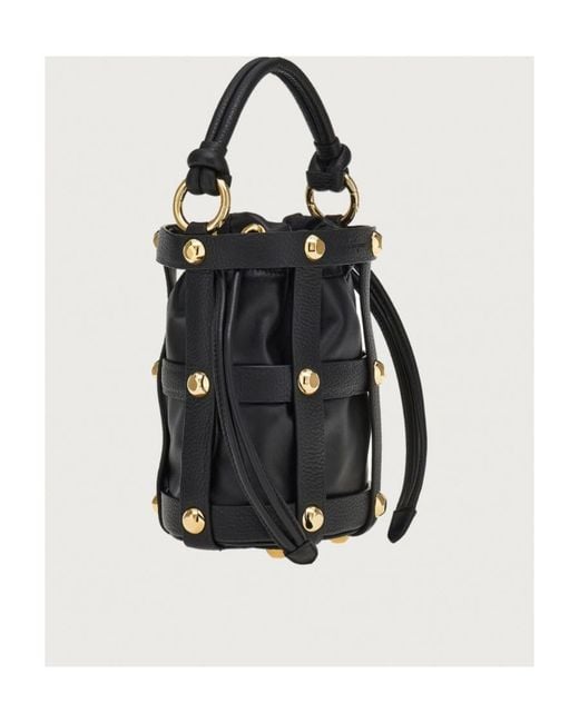 Ferragamo Black Cage Bucket Bag