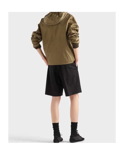 Prada Black Triangle-Patch Shorts for men