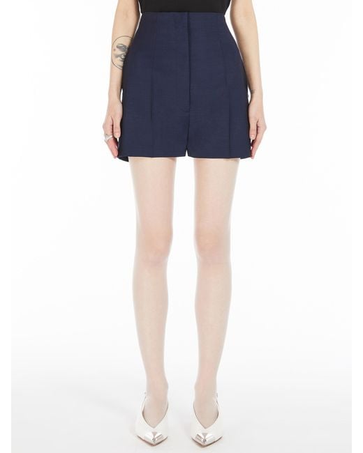 Sportmax Blue High-Waist Shorts