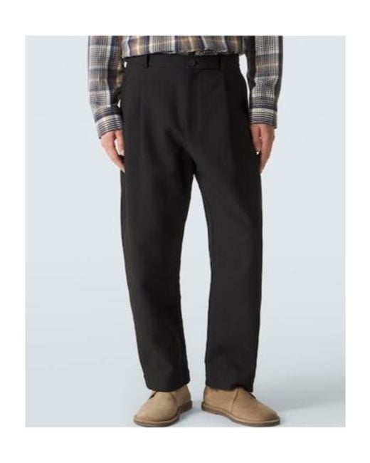 Studio Nicholson Black Tuck Cotton-Blend Tapered Pants for men