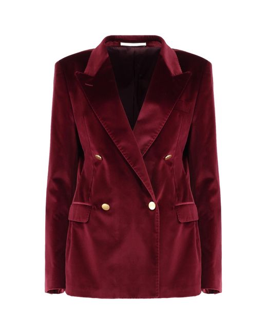 Tagliatore Red Rosi Velvet Jacket
