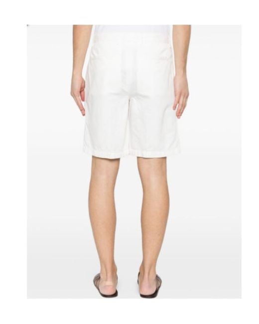 Zegna White Belt-Loop Shorts for men