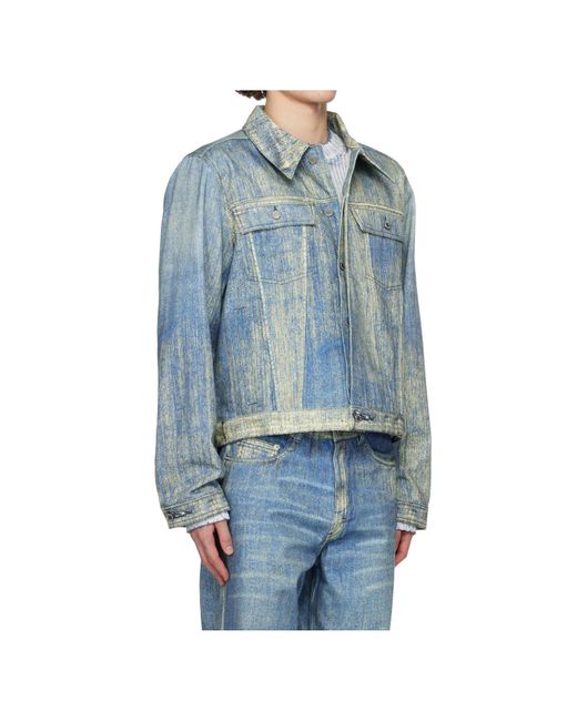 CAMPERLAB Blue Printed Denim Jacket for men