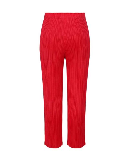 Pleats Please Issey Miyake Red Monthly Colors: September Trousers