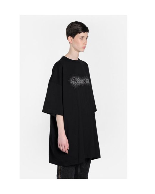 Vetements Black Bling Bling Logo Printed T-Shirt for men
