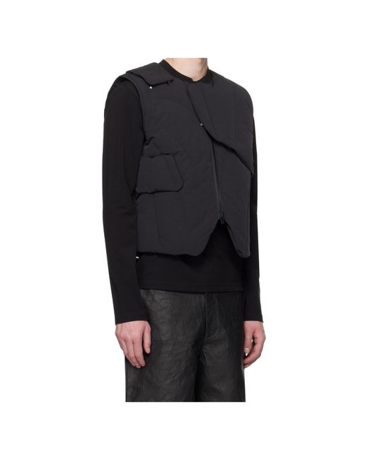 HELIOT EMIL Black Layered Down Vest for men