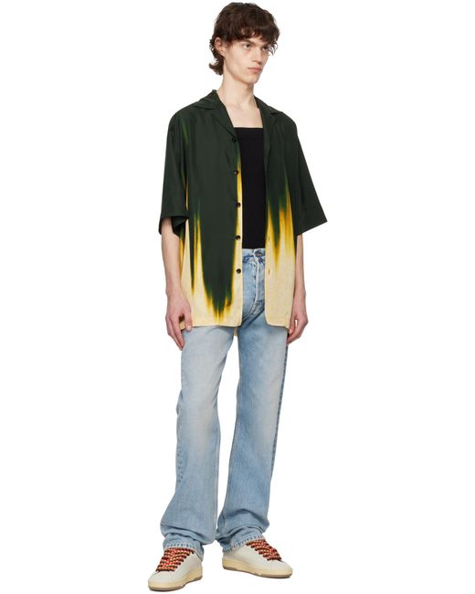 Lanvin Blue Logo Patch Jeans for men