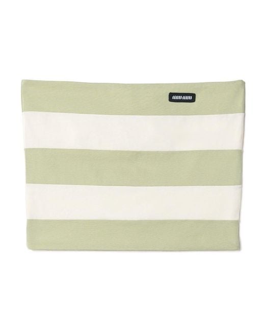 Miu Miu Natural Striped Bandeau Top