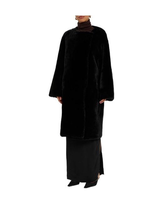 Totême  Black Shearling Coat