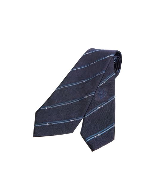 Gucci Blue Diagonal Horsebit Tie for men