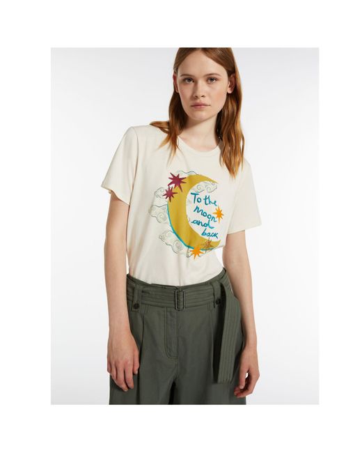 Weekend by Maxmara White T-Shirt With Round Neck And Short Sleeves