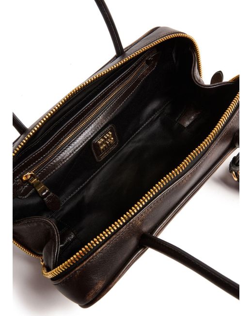 Miu Miu Black Aged Nappa Leather Bag