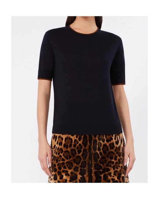 Max Mara Black Contrast-Trim T-Shirt