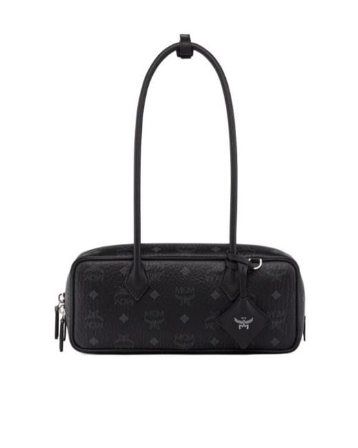 MCM Black Aren Visetos Shoulder Bag