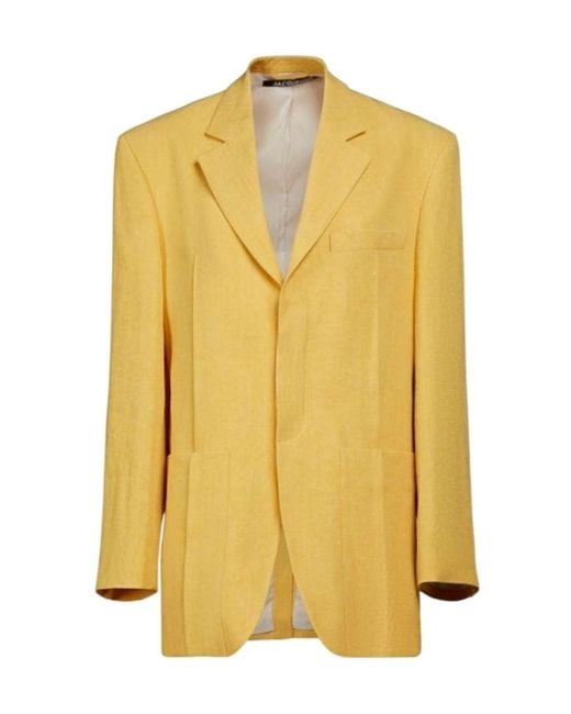 Jacquemus Yellow La Veste D'Homme Linen Blend Blazer