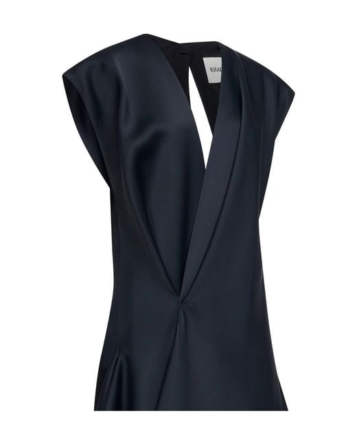 Khaite Blue Viscose Blend Merith Mini Dress