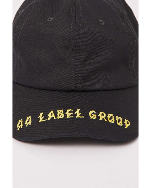 44 Label Group Black Logo Embroidered Eyelet Cap for men